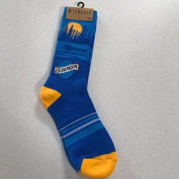 NWT Locale Blue Moon Beer Socks Blue OSFM Thick Heavy Warm - Picture 1 of 4